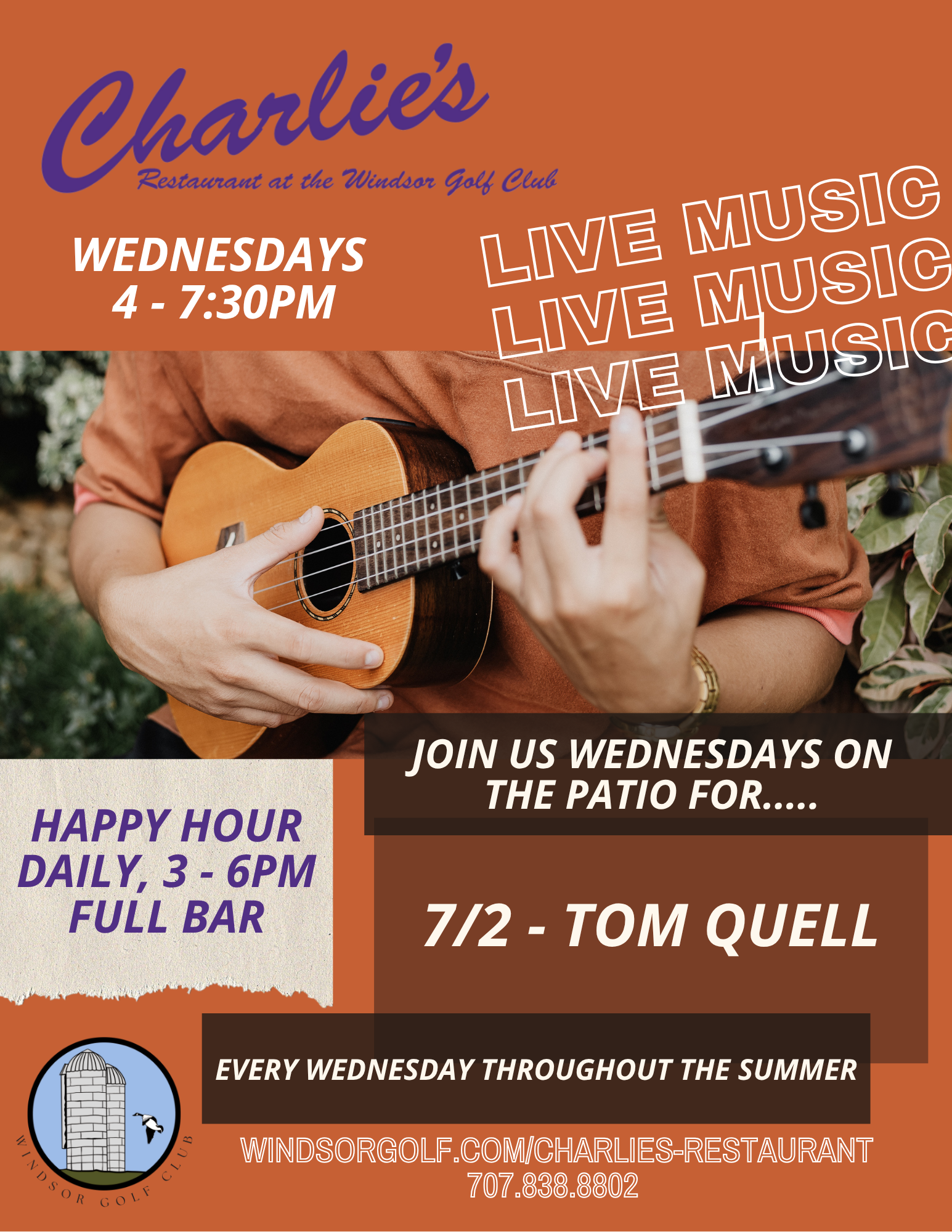 Charlie's Music On The Patio Promo Flyer JP, Sophia & Tom (1)